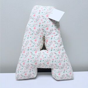 New! The Spring Shop Floral Letter “A” Pillow - White, Pink, & Green Hobby Lobby